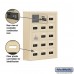 Salsbury Cell Phone Storage Locker - with Front Access Panel - 5 Door High Unit (5 Inch Deep Compartments) - 15 A Doors (14 usable) - Sandstone - Surface Mounted - Resettable Combination Locks